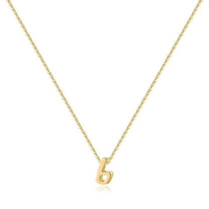 Memorjew 925 Sterling Silver Cursive Initial Necklace, Letter A-Z Necklace | 925 Sterling Silver Necklace, Dainty Letter Cursive Initial Necklaces for Women Trendy Jewelry, Birthday Gifts for Women Her - style: B-Gold