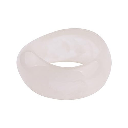 Pingyongchang Acrylic Colorful Resin Geometric Simple Open Bracelet Transparent Wide Cuff Bangle - color: White