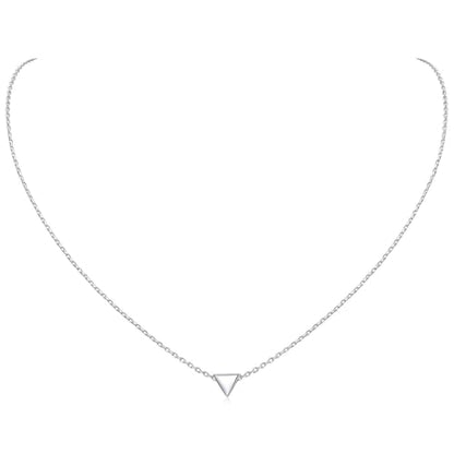 ChicSilver 925 Sterling Silver Cross/Heart/Butterfly/Star/Moon Necklace for Women, Hypoallergenic Dainty Small Silver Pendant Necklaces (with Gift Box) - style: 07.Triangle