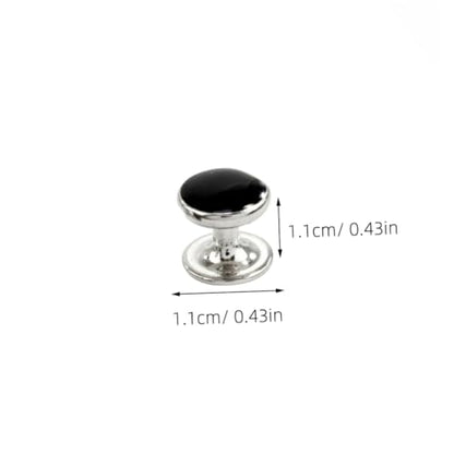 8Pcs Men Cufflinks and Studs Set Classic Black Tuxedo Shirt Accessories for Business and Wedding Polished Surface Secure Closure