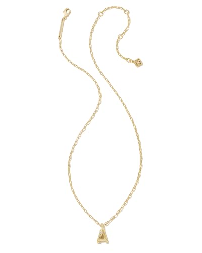 Kendra Scott Crystal Letter Short Pendant Necklace, Fashion Jewelry for Women - color: Letter A (GOLD-PLATED)