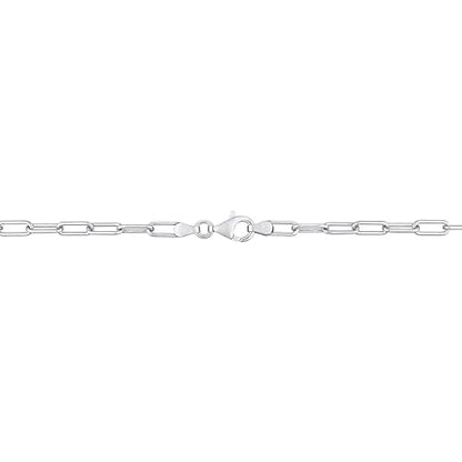 Italian Sterling Silver Paperclip Link Bracelet - Men & Women - 3.5mm, 5mm, 6mm - Available in Sterling Silver, Yellow Gold, Rose Gold - 9 inch, 7.5 inch - color: Silver, size: 3.5MM