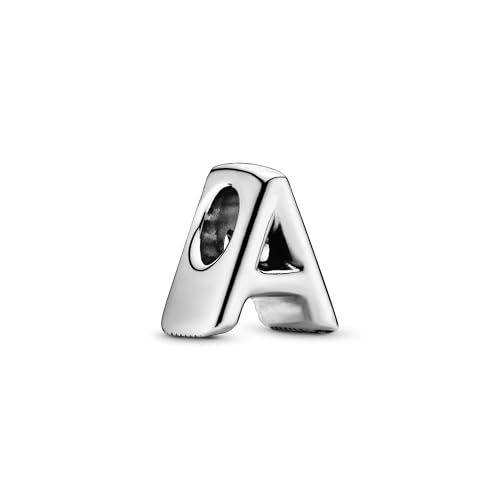 Pandora Alphabet Charm - Compatible Moments - Gift for Her - Made with Sterling Silver - with Gift Box - style: Letter A