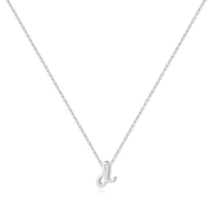 Memorjew 925 Sterling Silver Cursive Initial Necklace, Letter A-Z Necklace | 925 Sterling Silver Necklace, Dainty Letter Cursive Initial Necklaces for Women Trendy Jewelry, Birthday Gifts for Women Her - style: D-Silver