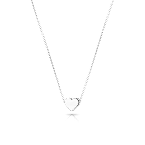 Zeffy Dainty Gold Heart Necklace for Women Trendy 14K Gold/Silver Plate Cute Heart Pendant Choker Necklaces Gold Love Heart Chain Necklace for Women Dainty Gold Jewelry Gifts for Women - style: Tiny Heart Necklace-Silver