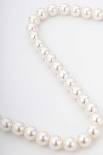 BABEYOND Round Imitation Pearl Necklace Wedding Pearl Necklace for Brides - color: White, size: 14mm