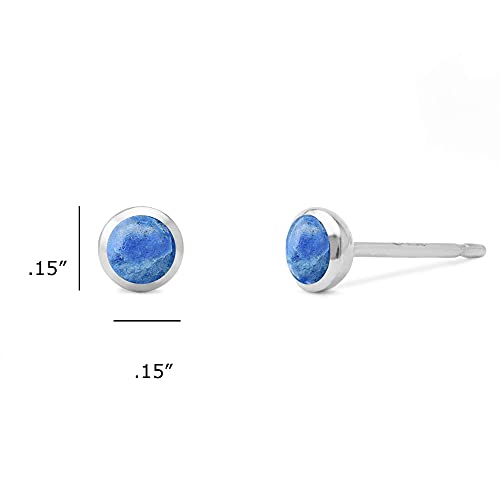 Boma Jewelry Sterling Silver Mini Circle Stud Earrings - color: Synthetic Lapis