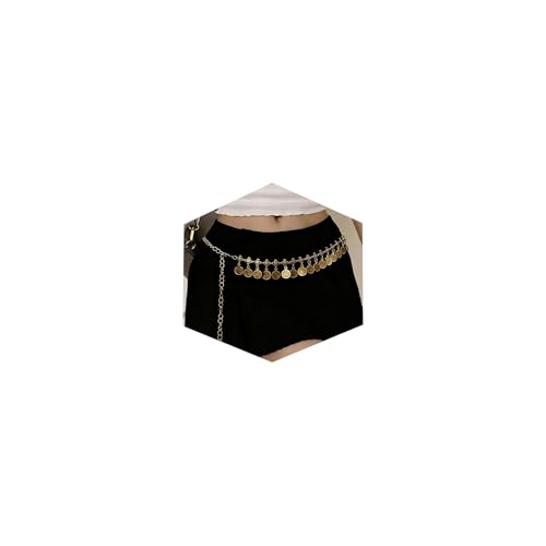 Longita Silver Gold Chain Belt Chain Belt for Women Fashion Plus Size Gold Waist Chains Metal Turquoise Sun Coin Waist Belts Chains Layered Trendy Belly Belts for Women Dress Vintage Accessories - color: gold