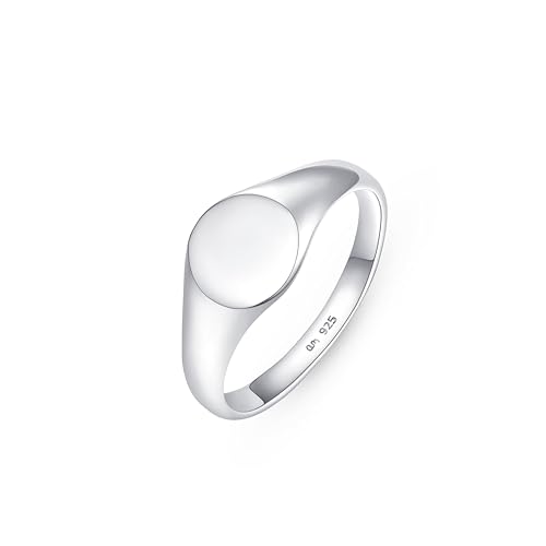 Sterling Silver Plain Signet Ring by Amberta