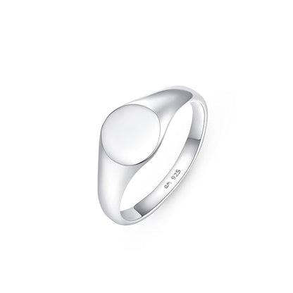Sterling Silver Plain Signet Ring by Amberta