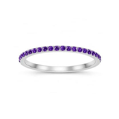 Birthstone Rings For Women, Silver Stackable Cubic Zirconia Stainless Steel Birth Stone Ring To My Daughter/Mom Birthday Unique Gifts Jewelry - color: 06-Silver-June
