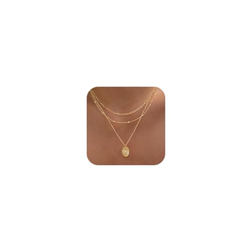 XIXINI Layered Necklaces for Women, Dainty Gold Necklace Stack 14k Gold Plated Layering Pendant Necklace Set Simple Statement Gold Necklaces for Women Trendy Fashion Waterproof Gold Jewelry - color: Gold-Set 6
