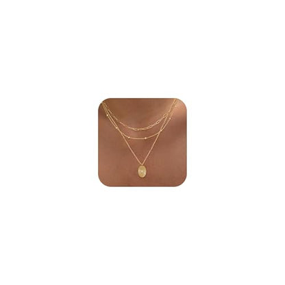 XIXINI Layered Necklaces for Women, Dainty Gold Necklace Stack 14k Gold Plated Layering Pendant Necklace Set Simple Statement Gold Necklaces for Women Trendy Fashion Waterproof Gold Jewelry - color: Gold-Set 6