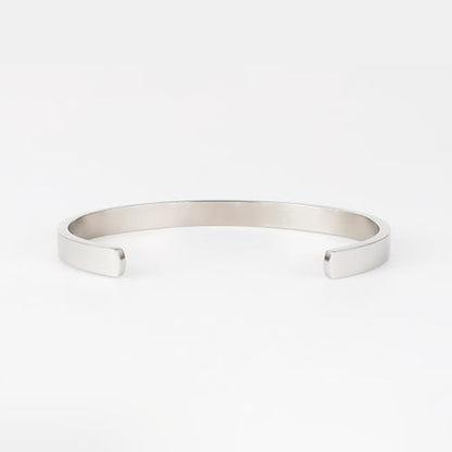 Stainless Steel Open Bangle Bracelet for Women 6mm/8mm Fashion Adjustable Wristband - color: B-Silver, size: 6mm