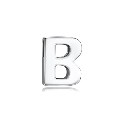 CANDYFANCY Initial Pendant 925 Sterling Silver Letters Personalized Alphabet Pendant Fit 1mm Box Chain - color: Alphabet B Pendant