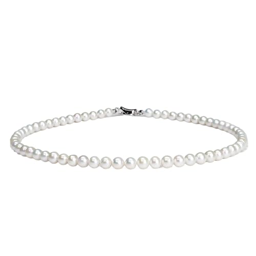 White Genuine Freshwater Cultured Pearl Necklace For Women And Men | Full Sizes from 3mm to 14mm Freshwater Pearls, AAA Grade & Above, A Love Gift Choice For Anniversaries And Birthdays - size: 6-7mm 16in
