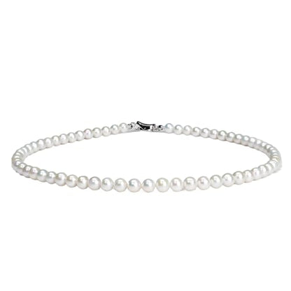 White Genuine Freshwater Cultured Pearl Necklace For Women And Men | Full Sizes from 3mm to 14mm Freshwater Pearls, AAA Grade & Above, A Love Gift Choice For Anniversaries And Birthdays - size: 6-7mm, 20in