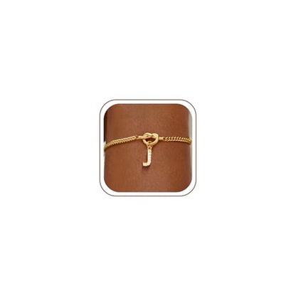 Gold Initial Bracelets for Women Jewelry Gifts - Dainty 14K Gold Plated Zircon Letter Knot Bracelet 26 Alphabet Monogram Initial Bracelets Birthday Gifts for Women - color: J