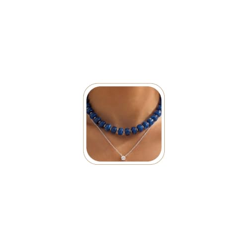 Chunky Beaded Necklace for Women, Colorful Trendy Statement Summer Jewelry Gift - color: necklace-33