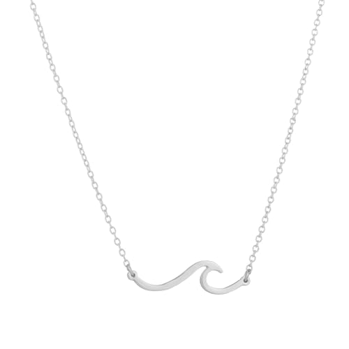 Silver Necklaces for Women Teens, Best Friend Necklace Sister Daughter Gift | Horseshoe Butterfly Swan Wave Evil Eye Necklace Graduation Chritmas Birthday Gifts for Women, Stainless Steel - style: Wave
