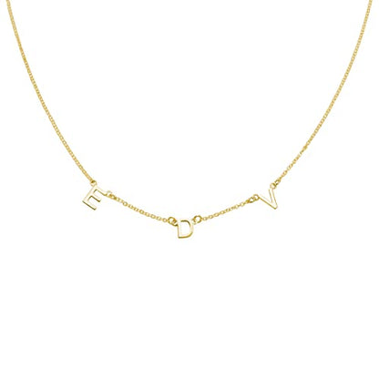 OAK & LUNA Inez Initial Necklace - Gold Plated & Sterling Silver — A-Z Letter Pendant on 15″ + 2″ Adjustable Cable Chain - color: 18K Gold Plated Silver, style: Letter P