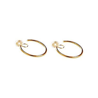Clip On Hoop Earrings for Women Not Pierced Gold Silver Large Chnky Square Twisted Comfortable Coil Hoop Clip On Earrings - color: 30mm Hoop Gold