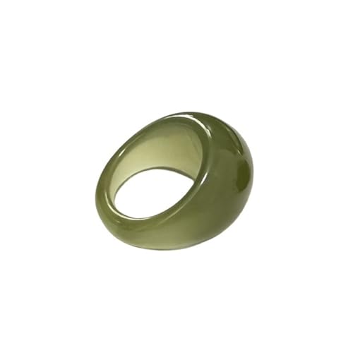 Y2k Colorful Chunky Resin Acrylic Thick Wide Dome Plastic Exaggerated Aesthetic Knuckle Rings for Women Vintage Minimalist Finger Joint Funny Cute Statement Jewelry - color: green