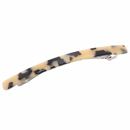 French Amie Long and Thin White Tokyo Large 4 Inch Hair Clip Barrette | Handmade Shell For Women Girls Teens Adults Everyday Style - color: White Tokyo