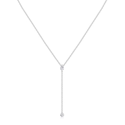 Lariat Necklace for Women, Non Tarnish Dainty Chain Stackable 14K Gold Plated Cute Trendy Layered Necklaces Elegant Jewelry Gift for Women Her - color: Silver, style: SD