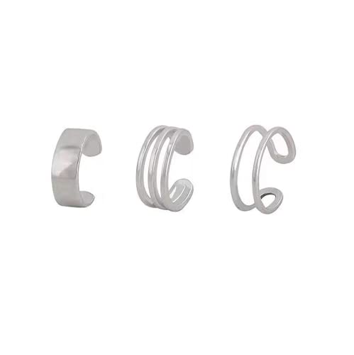 Ear Cuff for Women 14K Gold Plated Cuff Earrings Cubic Zirconia Hoop Huggie Ear Cuffs for Girls Gold Ear Cuffs Non Pierced Ear Clips Cartilage Earring Women Jewelry - color: Silver C