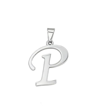 Stainless Steel Initial Letter Connector Charms Alphabet Pendant Diy Craft for Jewelry Making Necklaces Bracelets Keychain - color: Stainless Steel P