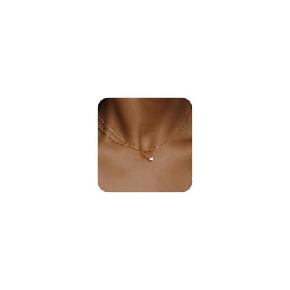 CHESKY Gold Layered Necklaces Set, 14K Gold Plated Paperclip Chain Stack | 3 Pcs Dainty Layering Necklaces, Gold CZ Pendant Necklace Trendy Jewelry Gift for Women Daily Wear - style: CZ-wave