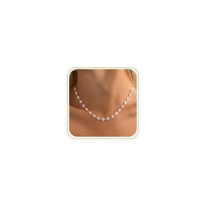 Robaice Necklaces for Women, 14K Gold/Silver Plated Chain Necklace | Dainty Paperclip Cuban Chain, Choker Necklace for Women, Non Tarnish Jewelry Gifts Trendy - color: Silver Chain