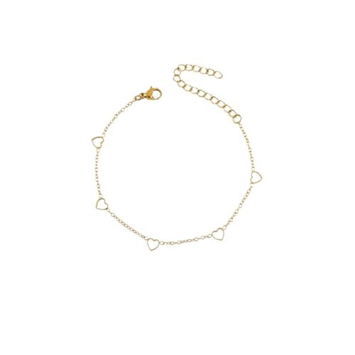 Layered Ankle Bracelets for Women, Heart Anklets Summer Beach Jewelry - style: heart