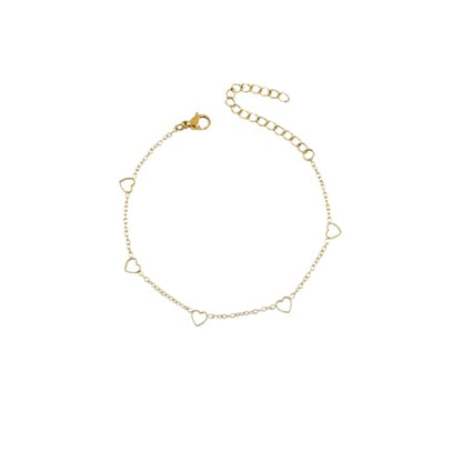 Layered Ankle Bracelets for Women, Heart Anklets Summer Beach Jewelry - style: heart