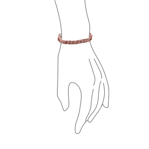 Natural Stones Mini Seed Bead Stretch Bracelet Stackable Strands (Set of 3) - color: Rose Quartz