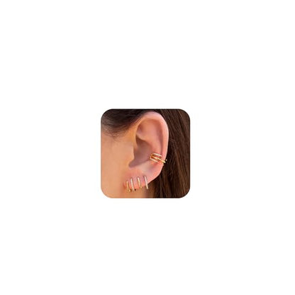 Ear Cuffs Non Piercing Ear Cuff Earrings for Women Gifts Trendy Stuff Clip on Cartilage Earrings Stacks Fake Earrings Jewelry Gifts - color: E:3pcs Heart gold cuff earrings