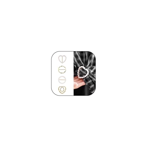 4PCS Scarf Ring Clip Scarf Rings for Women Button Covers for Women Blouses Shirt Tightener Clip Cinch Pin Clothes Jewelry - color: A7