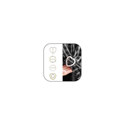 4PCS Scarf Ring Clip Scarf Rings for Women Button Covers for Women Blouses Shirt Tightener Clip Cinch Pin Clothes Jewelry - color: A7