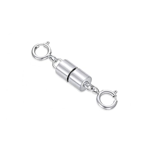 925 Sterling Silver Lobster Clasp for DIY Necklace Bracelet Jewelry Making, Double Spring Clasp with Closed Jump Rings, Necklace Extender Clasp Connector Bracelet Extension (Style 17) - style: Style 17