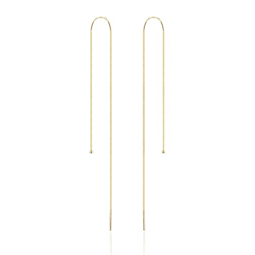 Long Chain Drop Earrings for Women, 925 Sterling Silver, Dainty Dangling Elegant Earrings for Daily Wear, Gift for Her - color: 7.9" Snake Chain Gold