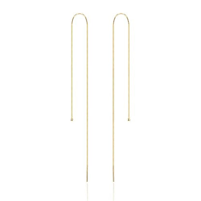 Long Chain Drop Earrings for Women, 925 Sterling Silver, Dainty Dangling Elegant Earrings for Daily Wear, Gift for Her - color: 7.9" Snake Chain Gold