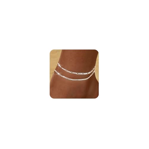 Gold Silver Ankle Bracelets for Women Waterproof 14K Gold Plated Anklets for Women Non Tarnish Dainty Layered Beaded Heart Anklet Set Summer Beach Foot Chain Jewelry Gifts Trendy Stuff - color: C- Waterproof Anklets