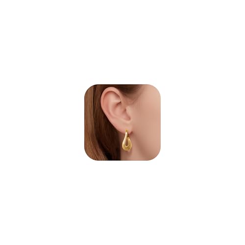 Gold Silver Huggie Hoop Earrings for Women 18K Gold & Sterling Silver Plated Cubic Zirconia Hoop Earrings Double Small Huggie Earring Lightweight Hypoallergenic Trendy Jewelry Gift - color: 02-Minimalist Gold