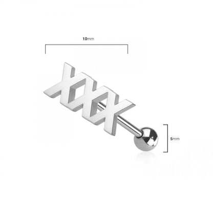 Pierced Owl 14GA 316L Stainless Steel Naughty Words Tongue Barbell - style: XXX