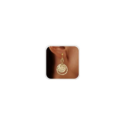 Awinesn Clip on Earrings for Women 14K Gold/Sterling Silver Plated Disc Earrings for Women Circle Drop Dangle Earrings Jewelry Hypoallergenic Hammered Non Pierced Earring Jewelry Gifts Wedding Party - style: Circle-G