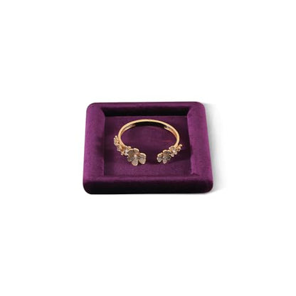 Velvet Jewelry Display Tray for Ring Earrings Necklace Bracelet Flat Tray - color: Purple, size: 5.12 × 5.12 in
