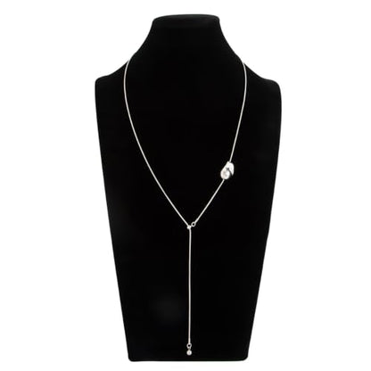 Minimalism Long Chain Y-necklace for Women Fashion Irregular Pendant Adjustable Statement Collarbone Necklace Simple Sweater Chain Holiday Jewelry Gifts - color: Silver