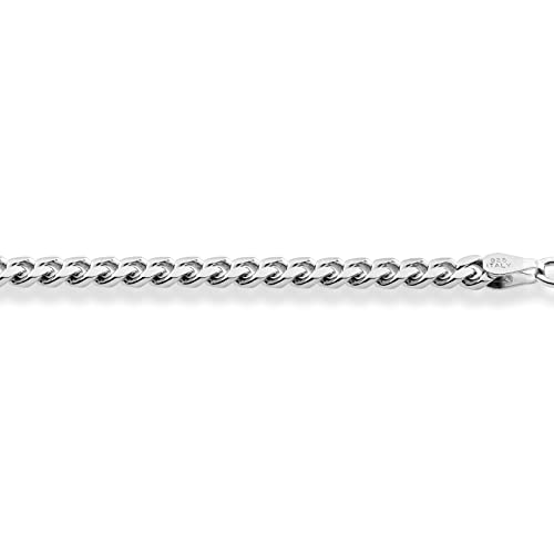Miabella Italian Thick 925 Sterling Silver Cuban Link Chain Bracelet Men | 3.2mm, 5mm, 7mm, Solid Curb, Fine Jewelry, Made in Italy - size: 7mm
