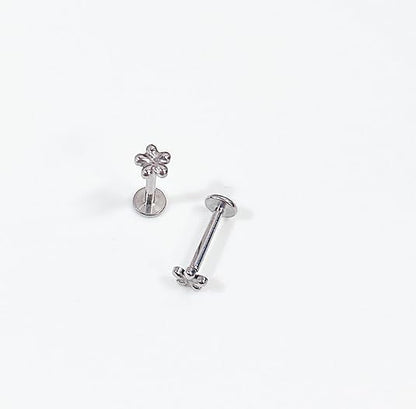 16G Cute Daisy Flower Cartilage Tragus Earring for Women Men Titanium Silver Dainty Minimalist Tiny Small Stud Threadless Push In Helix Conch Hypoallergenic Earrings Flat Back Studs Ear Piercing Jewelry - size: 10mm